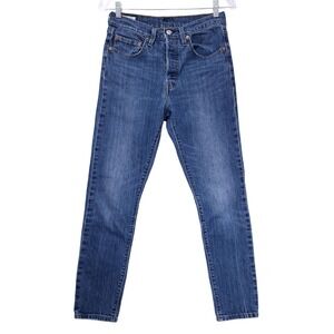 Levi's Premium 501 S Button Fly Skinny Jeans Womens 27x28 Blue Big E High Rise